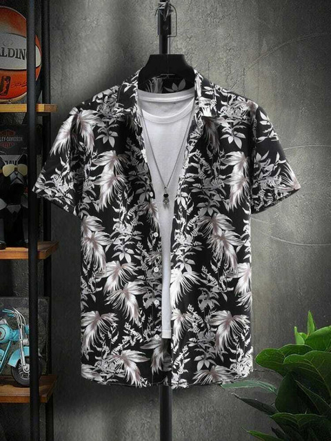Troonpair Men Floral Print Casual Black, Grey Shirt Buy