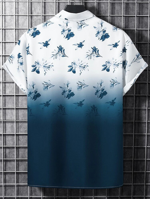 SEVENTEENSTITCH Men Printed Casual Blue, White Shirt - Buy