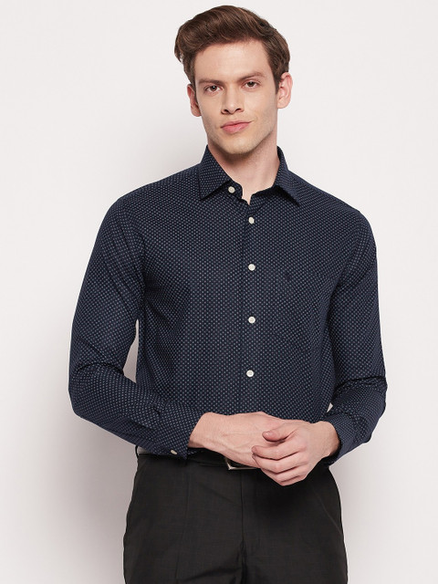 CANTABIL Men Printed Casual Blue Shirt