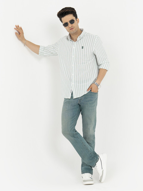 RED TAPE Men Striped Casual White Shirt - Buy RED TAPE Men Striped