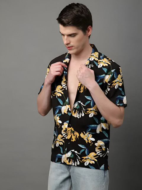 goa beach dress for men RODEIZ Floral Print Wear Black Shirt 19 60th birthday dresses black and white striped dress Color:PALOMA CHECK - LIGHT BLUE WHITE 100% Linen