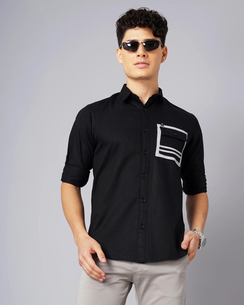K-Lara Men Printed Casual Black Shirt - Buy K-Lara Men Printed