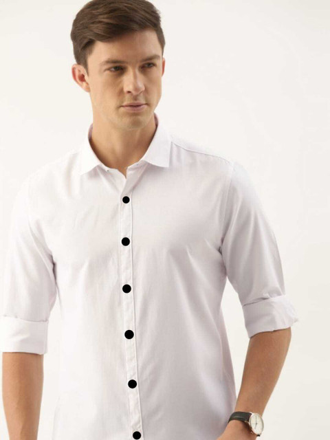 swilan Men Solid Casual White Shirt - Buy swilan Men Solid Casual White  Shirt Online at Best Prices in India | Flipkart.com