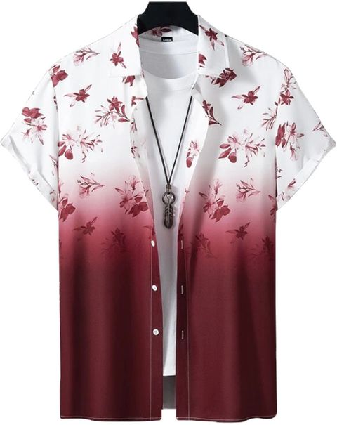 YUKAX Men Printed Casual Maroon Shirt - Buy YUKAX Men Printed