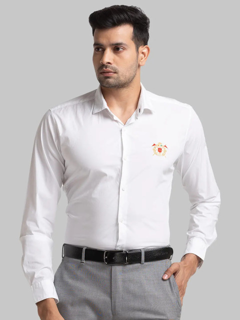 Raymond Men Embroidered Formal White Shirt Buy Raymond Men