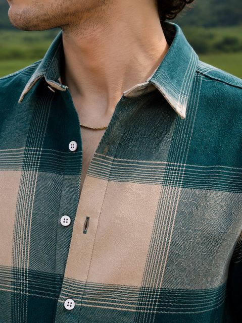 METRONAUT Men Regular Fit Checkered Spread Collar Casual Shirt - Image 8