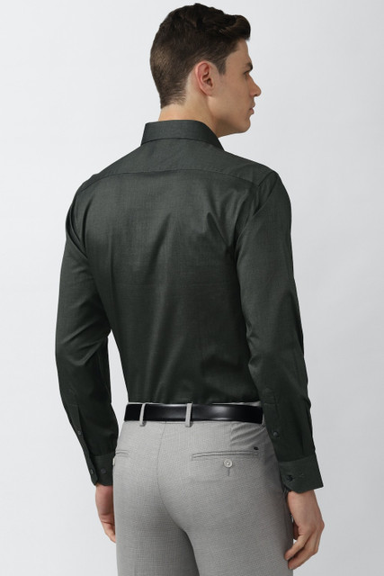 VAN HEUSEN Men Solid Formal Dark Green Shirt Buy VAN HEUSEN Men