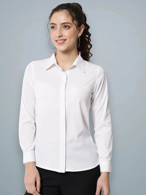 ALL WAYS YOU Women Solid Casual White Shirt