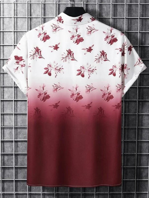 yu様 YUKAX Men Printed Casual Maroon Shirt - Buy YUKAX Men Printed