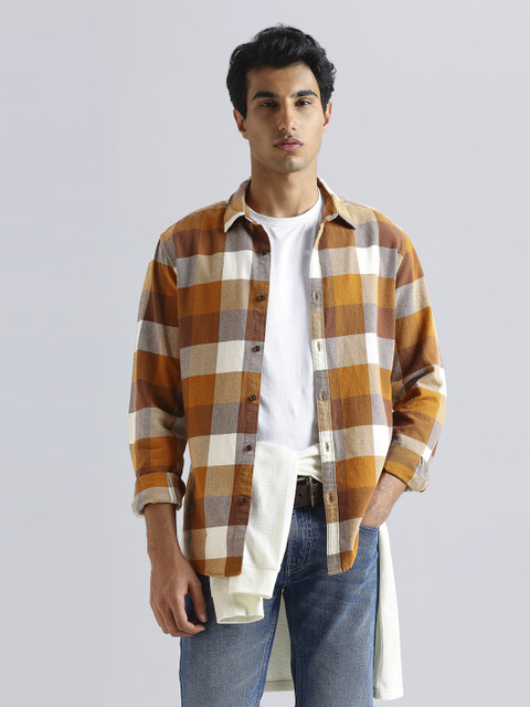 Pepe Jeans Men Checkered Casual Brown Shirt Buy Pepe Jeans Men