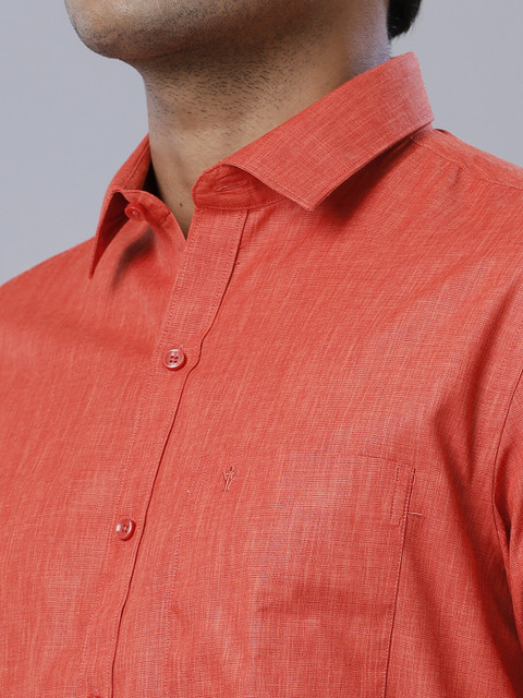 Ramraj Cotton Men Solid Casual Red Shirt Buy Ramraj Cotton Men