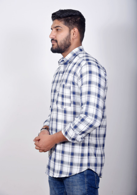 Z-NEX Men Checkered Casual White Shirt - Buy Z-NEX Men Checkered