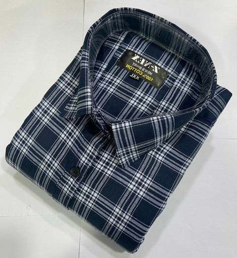 Z-NEX Men Checkered Casual Blue Shirt - Buy Z-NEX Men Checkered