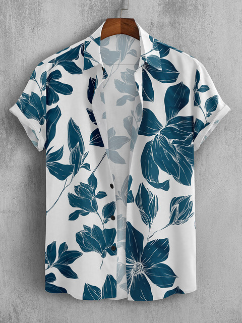 WENTOX Men Floral Print Casual Blue Shirt Buy WENTOX Men Floral