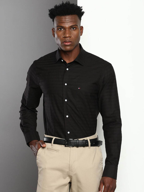 TOMMY HILFIGER Women Striped Casual Black Shirt Buy TOMMY