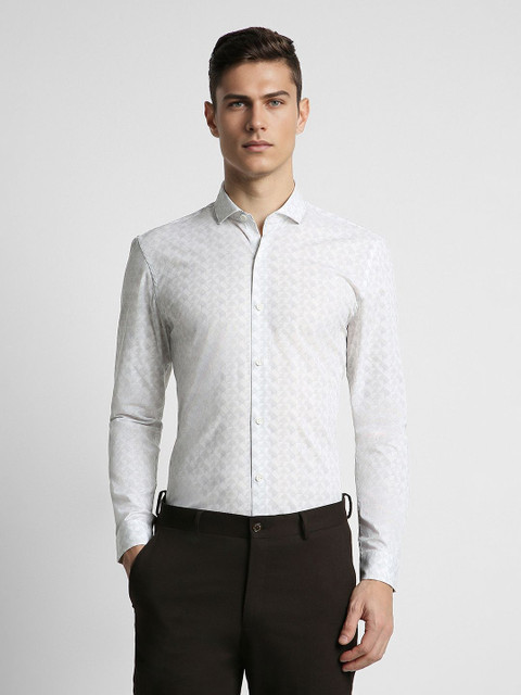 PETER ENGLAND Men Printed Casual Grey Shirt