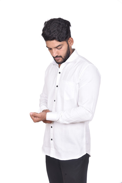 Z-NEX Men Solid Casual White Shirt - Buy Z-NEX Men Solid Casual