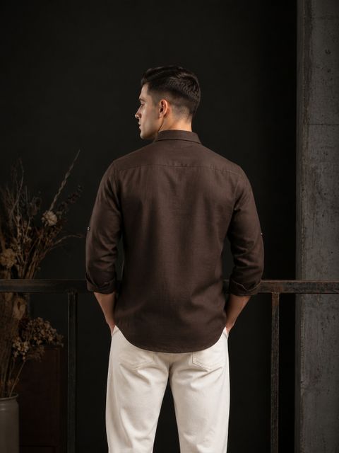 Roadster Men Regular Fit Self Design Spread Collar Casual Shirt - Image 6