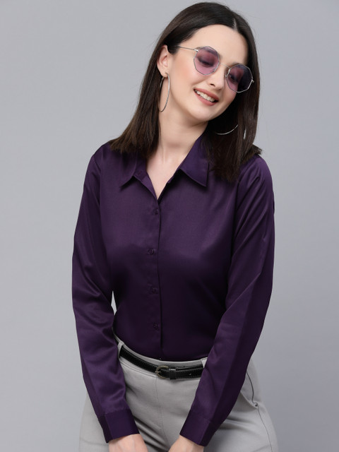 Style Quotient Women Solid Casual Purple Shirt Buy Style