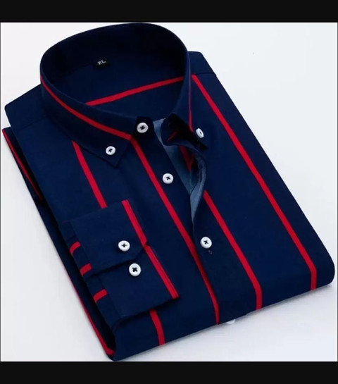 SELCTION TRDNZ Men Striped Casual Red Shirt - Buy SELCTION TRDNZ