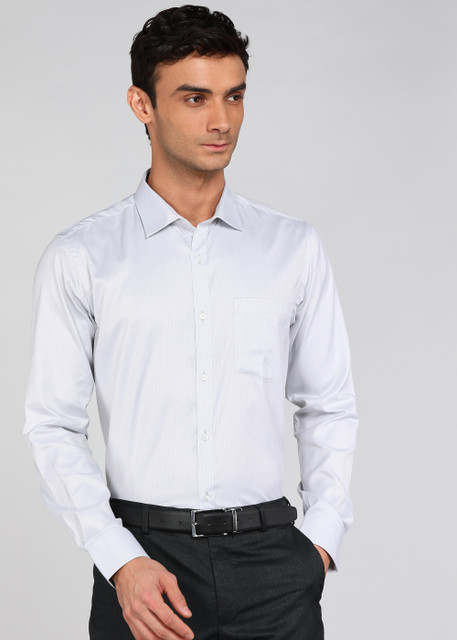 PARK AVENUE Men Self Design Formal Grey Shirt - Buy PARK AVENUE