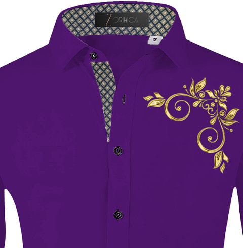 FINAXOFASHION Men Solid, Printed Casual Purple Shirt - Buy
