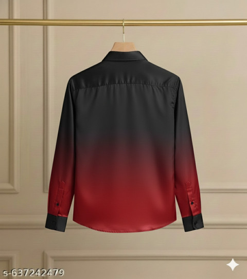 SH FSN Men Self Design Party Black, Red Shirt - Buy SH FSN Men