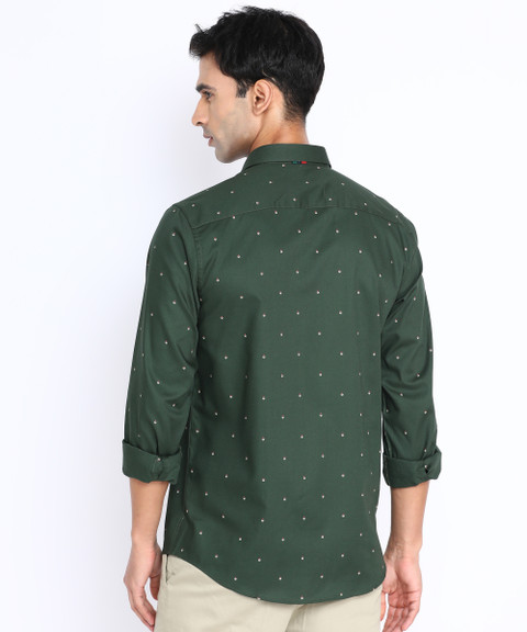 PETER ENGLAND Men Printed Formal Green Shirt Buy PETER ENGLAND