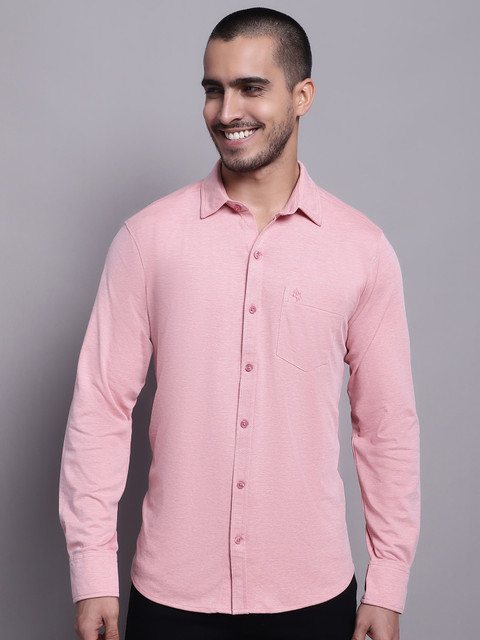 CANTABIL Men Self Design Casual Pink Shirt Buy CANTABIL Men Self