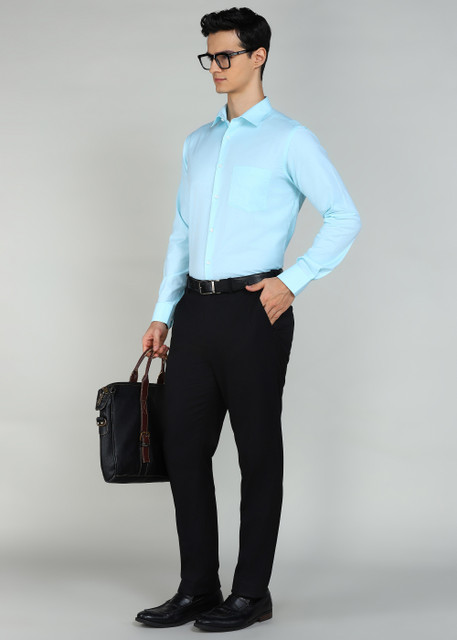 PARK AVENUE Men Solid Formal Blue Shirt - Buy PARK AVENUE Men