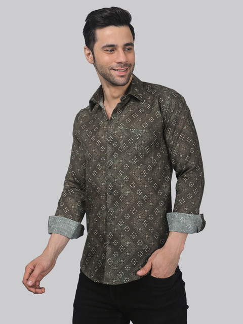 trybuy Men Printed Casual Multicolor Shirt