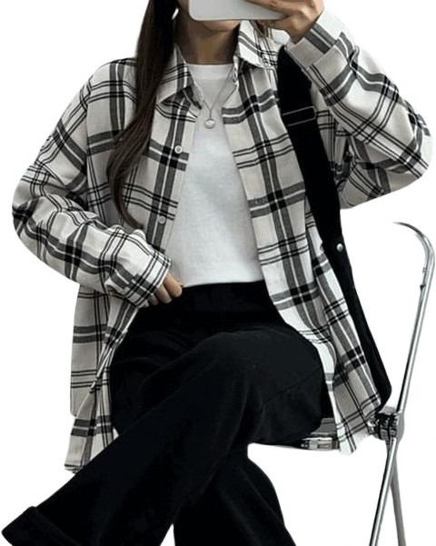 GORIYA Women Checkered Casual Black, White Shirt Buy GORIYA