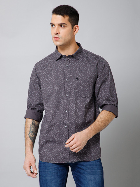 CANTABIL Men Printed Casual Grey Shirt Buy CANTABIL Men Printed