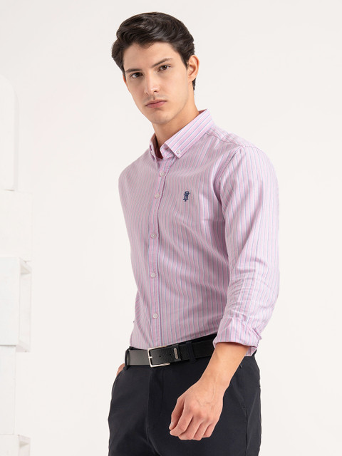 ライアンページ RED TAPE Men Striped Casual Pink Shirt - Buy RED TAPE Men Striped