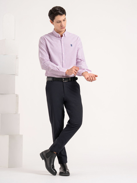 RED TAPE Men Striped Casual Pink Shirt - Buy RED TAPE Men Striped