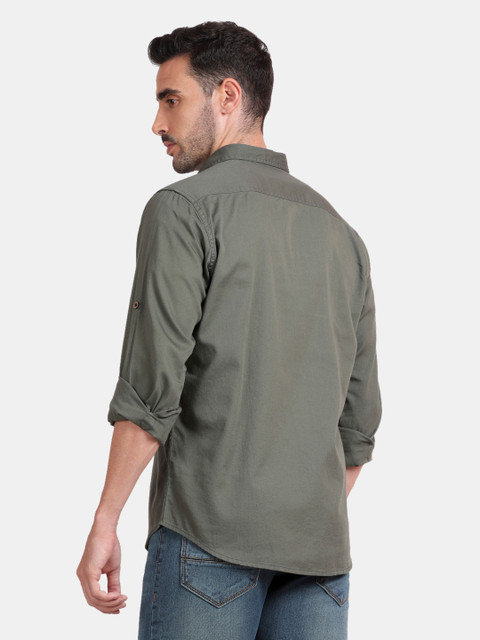 RUG WOODS Men Printed Casual Grey Shirt - Buy RUG WOODS Men