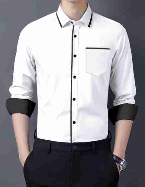 LAXBON Men Solid Casual White Shirt - Buy LAXBON Men Solid Casual