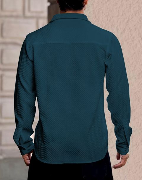 JACKBELLA Men Regular Fit Self Design Spread Collar Casual Shirt - Image 7
