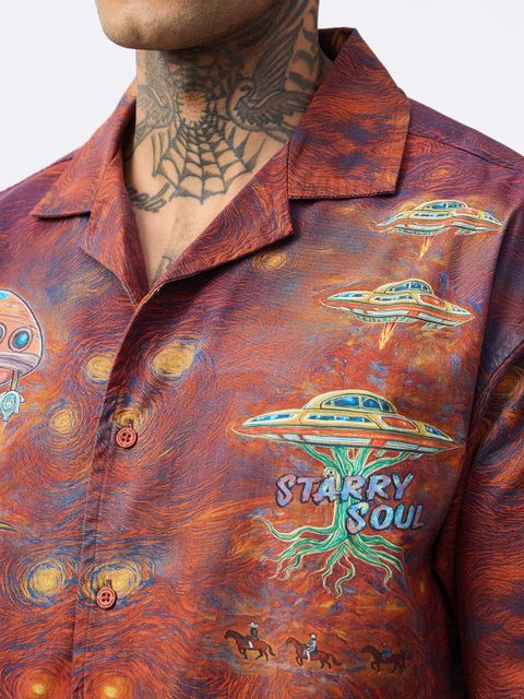 The Souled Store Men Oversized Graphic Print Casual Shirt - Image 3