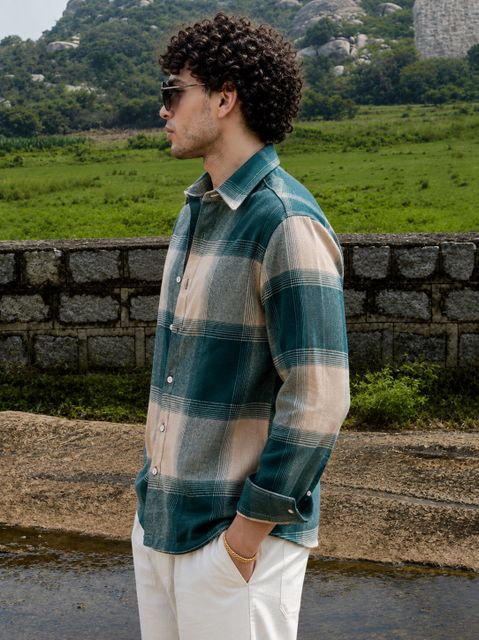 METRONAUT Men Regular Fit Checkered Spread Collar Casual Shirt - Image 7