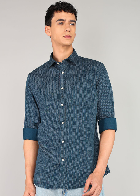 VAN HEUSEN SPORT Men Printed Casual Light Blue Shirt