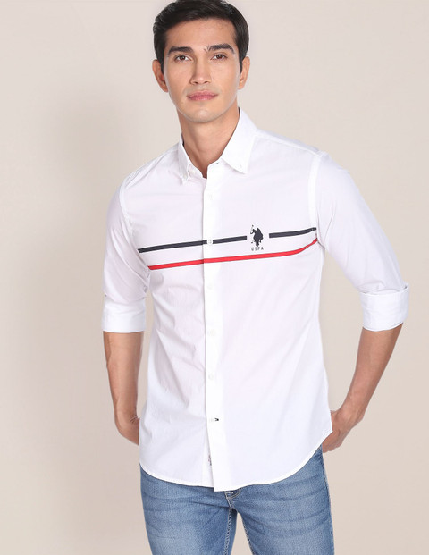 Casual Shirt Mens Red And White Polo Shirt POLO Men Striped Casual