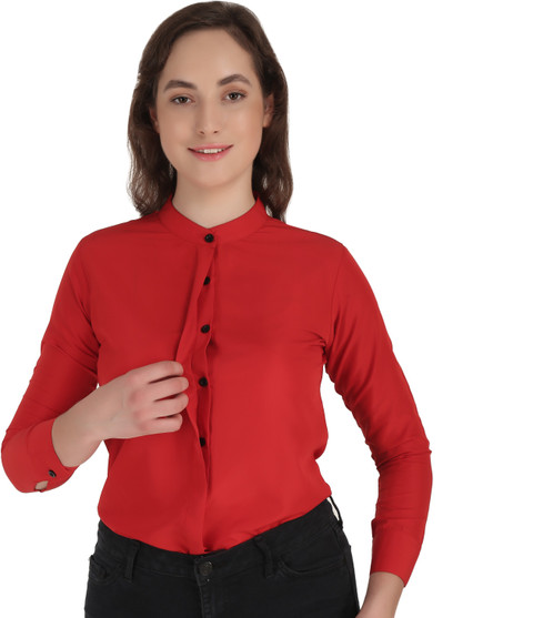 Hunoor Women Solid Casual Orange, Cream Shirt Buy Hunoor Women