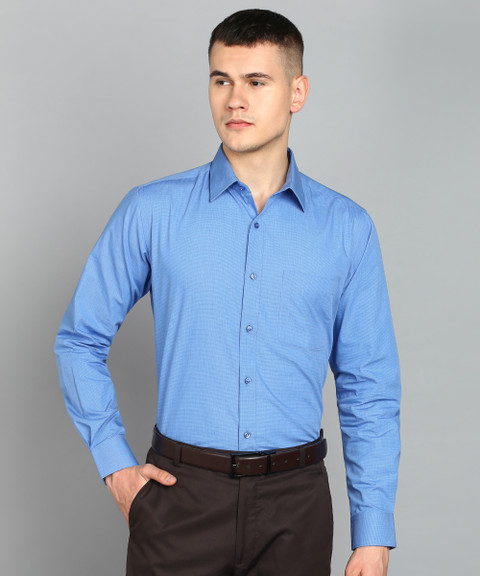 Raymond Men Solid Formal Blue Shirt Buy Raymond Men Solid Formal - Main Image
