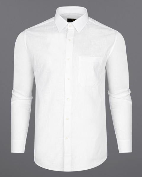 Mens Cheap White Button Up Shirt French Crown Men Solid Formal