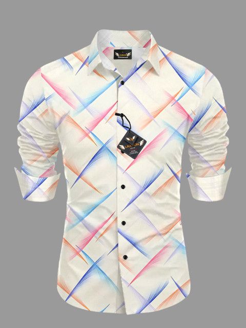 AITAVIKOVERSEAS Men Printed Casual White Shirt - Buy