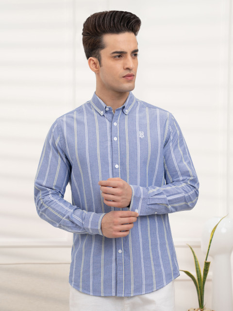 RED TAPE Men Striped Casual Blue Shirt - Buy RED TAPE Men Striped