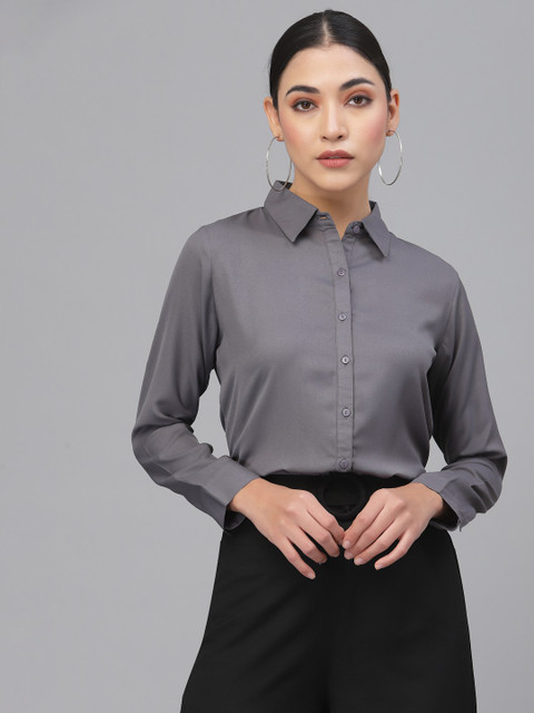 Style Quotient Women Solid Casual Grey Shirt Buy Style Quotient