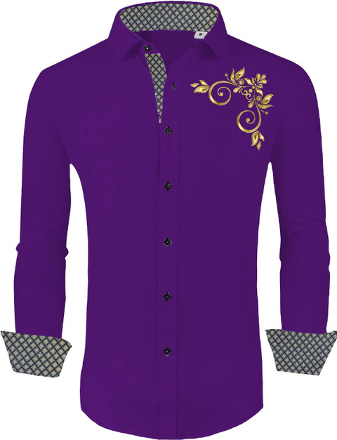 strapless open back dress Men's Fancy French Cuff Long Sleeve Dress Shirt in Lavender Paisley main image 0