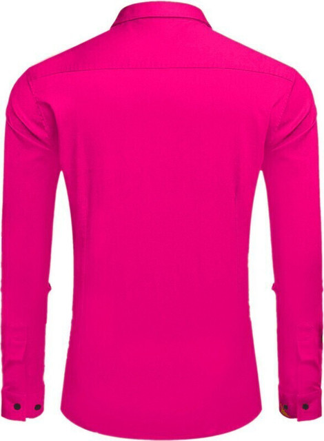 Plum Crazy Men Color Block Casual Pink Shirt